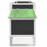 Chicken Coop Grey 204x50x84 cm Solid Wood Pine 172237