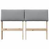 Upholstered Headboard Light Grey 120 cm Solid Pine Wood 879129