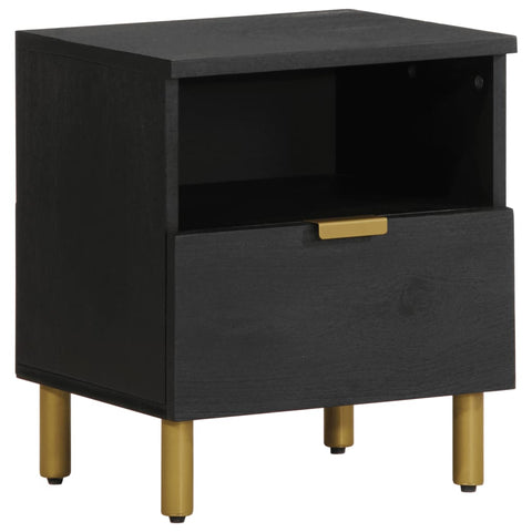 ZNTS Bedside Cabinet Black 40x33x46 cm Engineered Wood 4017654