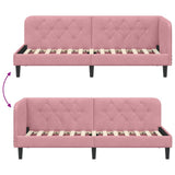 Corner Bed Frame with Headboard Pink 80 x 200 cm Velvet 42016589