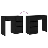 Desk with Drawer Black Oak 90 x 37.5 x 75 cm Engineered Wood 869491