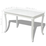 ZNTS Dining Table 116x66x76 cm High Gloss White 243383