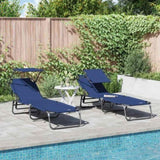 Folding Sun Lounger Folding 2 pcs Blue 190 x 57 x 81 cm Oxford 42003134