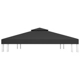 2-Tier Gazebo Top Cover 310 g/m 4x3 m Black 312075