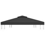 2-Tier Gazebo Top Cover 310 g/m² 4x3 m Black 312075