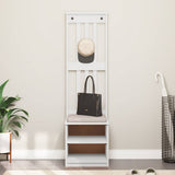 Hall Tree SANDNES White 45x40x159.5 cm Solid Wood Pine 4010480