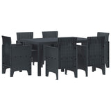 Garden Dining Set 7 pcs Anthracite Polt rattan 3378552