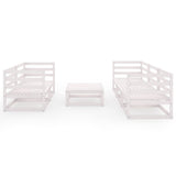 6 Piece Garden Lounge Set White Solid Wood Pine 3075330