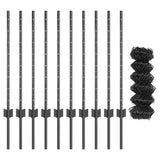 Fence and Post Grey 0.8 x 10 m Steel 3336267