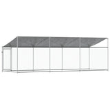 Dog Cage with Roof and Door Grey 6x2x2 m Galvanised Steel 3209569