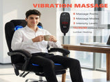 Office Chair with 6-point Vibration Massage and Heat, Fabric Desk Chair with Footrest, High Back, T3398P552511