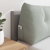 Back Pillow Light Grey 200 x 24 x 50 cm Velvet 42014603