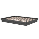 Bed Frame without Mattress Grey Solid Wood Double 819949