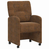 Dining Chairs with Wheels 2 pcs Brown 57 x 67 x 95 cm 42017843