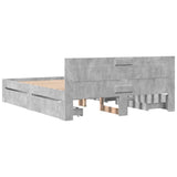 Bed Frame with Headboard without Mattress Concrete Grey 160x200 cm 3295551