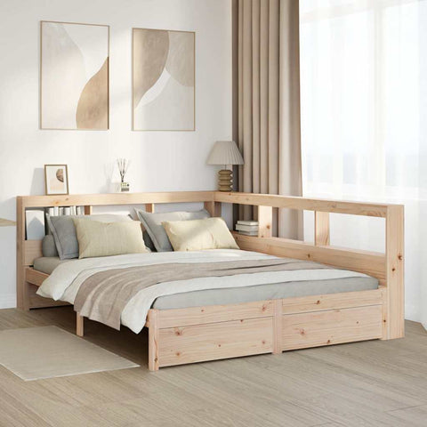 Bookcase Bed without Mattress 140x200 cm Solid Wood Pine 3324352