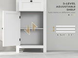 Tall Bathroom Cabinet, Slim Bathroom Storage Cabinet with 2 Open Shelves, Soft Close Door and T3398P344170