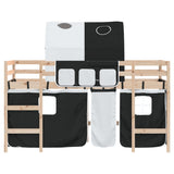 Kids' Loft Bed with Tunnel without Mattress White&Black 90x200cm 3206991