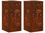 Solar LED Pathway Light 2 pcs Rusty Weathering Steel 879771