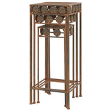 245928 Plant Stand Set 3 Pieces Vintage Style Metal Rusty