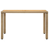 Garden Table Beige 123x60x74 cm Poly Rattan&Solid Wood Acacia 316797