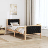 Bed Frame with Headboard Black 75 x 190 cm Solid Pine Wood 878441
