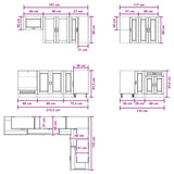Kitchen Unit PORTO 8 pcs High Gloss White Engineered Wood 3438491