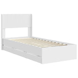 Bed Frame with Storage and Headboard White 100 x 200 cm 3414329