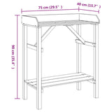 Potting Table Natural 75 x 40 x 90 cm Solid pine wood 4012187