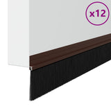 Self-adhesive Door Brush Seals 12 pcs Brown 100 cm 42019423