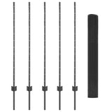 Welded Wire Fence with Post 10 x 1.2 m PVC-Coated Steel 3336566