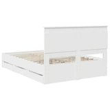 Bed Frame with Drawer White 140 x 190 cm Engineer Wood 3410172