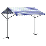 Free Standing Awning Blue and White 300x300 cm Fabric and Steel 368931