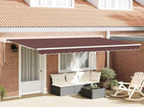 Retractable Awning Brown 400 x 200 cm Fabric 3329819