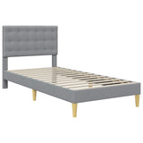 Bed Frame with Headboard Light Grey 90 x 190 cm Fabric 42027821
