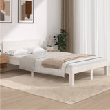 Bed Frame White Solid pine wood, plywood slats 120x200 cm Tough 810491