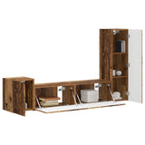 TV Cabinet Set Wall-mounted 4 pcs Old Wood Engineered Wood 3409004