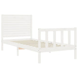 Bed Frame without Mattress White Single Solid Wood Pine 3193172