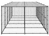Outdoor Dog Kennel Steel with Roof 12.1 m 3082252