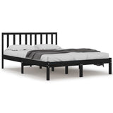 Bed Frame without Mattress Black Solid Wood Pine 200x200 cm 3105095