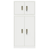 Storage Cabinet 2 pcs White 60 x 40 x 130 cm Steel Lockable 3438692