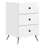 Bedside Cabinet with Drawer High Gloss White 43 x 41 x 66.5 cm 895479
