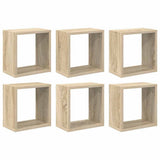 807036 Wall Cube Shelves 6 pcs Sonoma Oak 26x15x26 cm