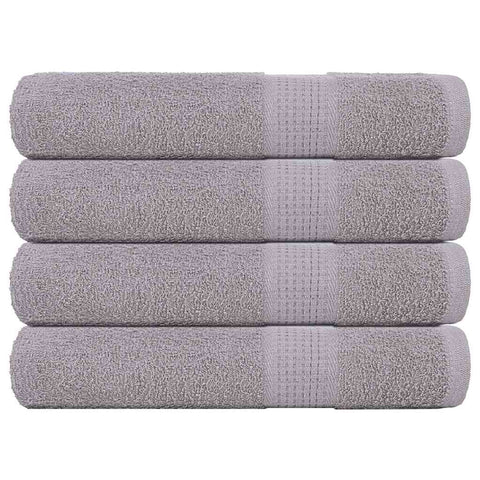 Towels 4 pcs Grey 100x200 cm 360 gsm 100% Cotton 136843