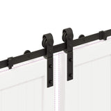 Sliding Door Hardware Kit 366 cm Steel Black 3295803