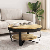 244675 Coffee Table Solid Rough Mango Wood 65x32 cm