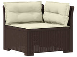 3-Seater Garden Sofa with Cushions Rattan Look PP Brown 3443838