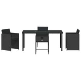Garden Dining Set 5 pcs Black Poly Rattan 3380691
