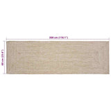 Area Rugs Natural and White 60 x 300 cm Jute 42010469