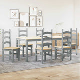 ZNTS 7 Piece Dining Set Panama Grey Solid Wood Pine 3345213